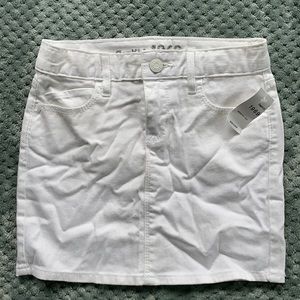 GAP kids white jean skirt.